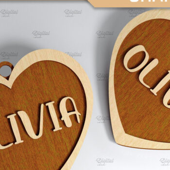 Intra απο ξύλο plywood 3mm-4mm πάχος κοπής με λέιζερ σε σχήμα καρδιάς 3D Δίασταση 15x15 cm INTRAFABR-85392133 - Image 6