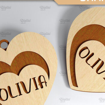 Intra απο ξύλο plywood 3mm-4mm πάχος κοπής με λέιζερ σε σχήμα καρδιάς 3D Δίασταση 15x15 cm INTRAFABR-85392133 - Image 7