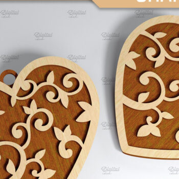 Intra απο ξύλο plywood 3mm-4mm πάχος κοπής με λέιζερ σε σχήμα καρδιάς 3D Δίασταση 15x15 cm INTRAFABR-85392133 - Image 9