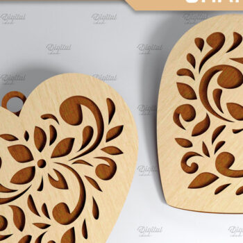 Intra απο ξύλο plywood 3mm-4mm πάχος κοπής με λέιζερ σε σχήμα καρδιάς 3D Δίασταση 15x15 cm INTRAFABR-85392133 - Image 10