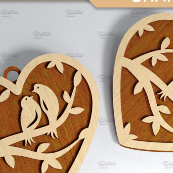 Intra απο ξύλο plywood 3mm-4mm πάχος κοπής με λέιζερ σε σχήμα καρδιάς 3D Δίασταση 15x15 cm INTRAFABR-85392133 - Image 11