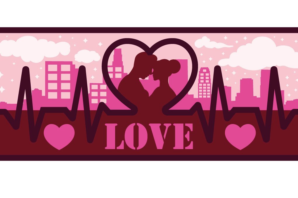 Intra απο ξύλο plywood 3mm-4mm πάχος 3D Heartbeat Couple | Επίπεδο Δίασταση 15x15 cm INTRAFABR-45945501 - Image 1