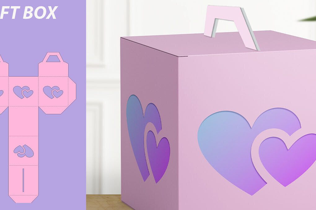 Intra απο ξύλο plywood 3mm-4mm πάχος 3d Hearts Gift Box , Love Δίασταση 15x15 cm INTRAFABR-113940708 - Image 1