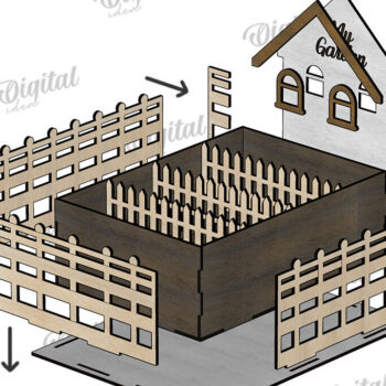 Intra απο ξύλο plywood 3mm-4mm πάχος Τρισδιάστατη στον κήπο του σπιτιού. Plant Pot Δίασταση 30x20 cm INTRAFABR-117413086 - Image 3
