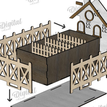 Intra απο ξύλο plywood 3mm-4mm πάχος Τρισδιάστατη στον κήπο του σπιτιού. Plant Pot Δίασταση 30x20 cm INTRAFABR-117412490 - Image 3