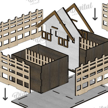 Intra απο ξύλο plywood 3mm-4mm πάχος Τρισδιάστατη στον κήπο του σπιτιού. Plant Pot Δίασταση 30x20 cm INTRAFABR-117412530 - Image 3