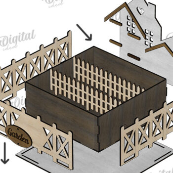 Intra απο ξύλο plywood 3mm-4mm πάχος Τρισδιάστατη στον κήπο του σπιτιού. Plant Pot Δίασταση 30x20 cm INTRAFABR-117412604 - Image 3
