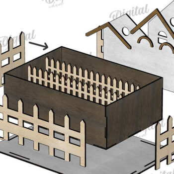 Intra απο ξύλο plywood 3mm-4mm πάχος Τρισδιάστατη στον κήπο του σπιτιού. Plant Pot Δίασταση 30x20 cm INTRAFABR-117412743 - Image 3