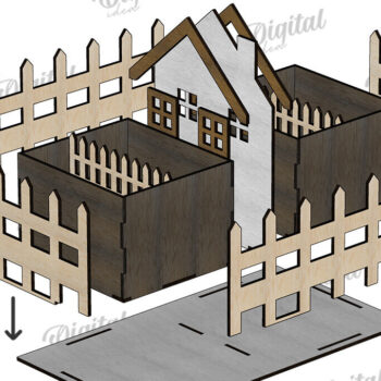 Intra απο ξύλο plywood 3mm-4mm πάχος Τρισδιάστατη στον κήπο του σπιτιού. Plant Pot Δίασταση 30x20 cm INTRAFABR-117412885 - Image 3