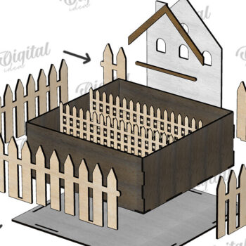 Intra απο ξύλο plywood 3mm-4mm πάχος Τρισδιάστατη στον κήπο του σπιτιού. Plant Pot Δίασταση 30x20 cm INTRAFABR-117413034 - Image 3