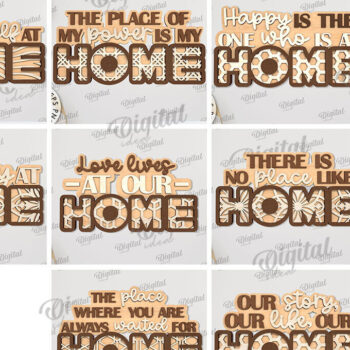 Intra απο ξύλο plywood 3mm-4mm πάχος Δέσμη κοπής με λέιζερ 3D Home Quotes Δίασταση 30x20 cm INTRAFABR-108951216 - Image 2