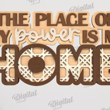 Intra απο ξύλο plywood 3mm-4mm πάχος Δέσμη κοπής με λέιζερ 3D Home Quotes Δίασταση 30x20 cm INTRAFABR-108951216 - Image 5