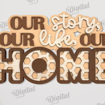 Intra απο ξύλο plywood 3mm-4mm πάχος Δέσμη κοπής με λέιζερ 3D Home Quotes Δίασταση 30x20 cm INTRAFABR-108951216 - Image 7