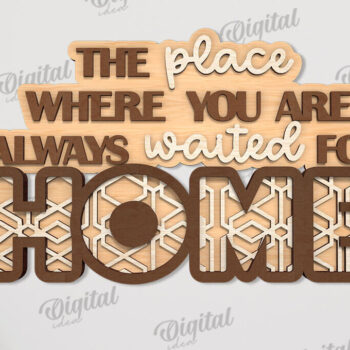 Intra απο ξύλο plywood 3mm-4mm πάχος Δέσμη κοπής με λέιζερ 3D Home Quotes Δίασταση 30x20 cm INTRAFABR-108951216 - Image 8