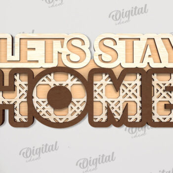 Intra απο ξύλο plywood 3mm-4mm πάχος Δέσμη κοπής με λέιζερ 3D Home Quotes Δίασταση 30x20 cm INTRAFABR-108951216 - Image 9