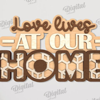 Intra απο ξύλο plywood 3mm-4mm πάχος Δέσμη κοπής με λέιζερ 3D Home Quotes Δίασταση 30x20 cm INTRAFABR-108951216 - Image 11