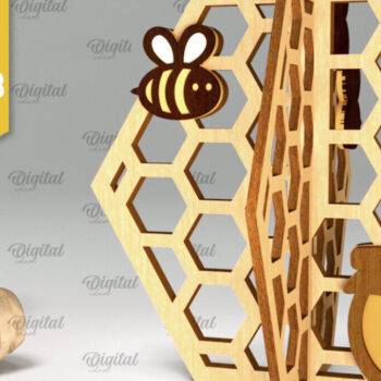 Intra απο ξύλο plywood 3mm-4mm πάχος Τρισδιάστατη με κηρήθρα. Honeycomb Δίασταση 30x20 cm INTRAFABR-100406592 - Image 1