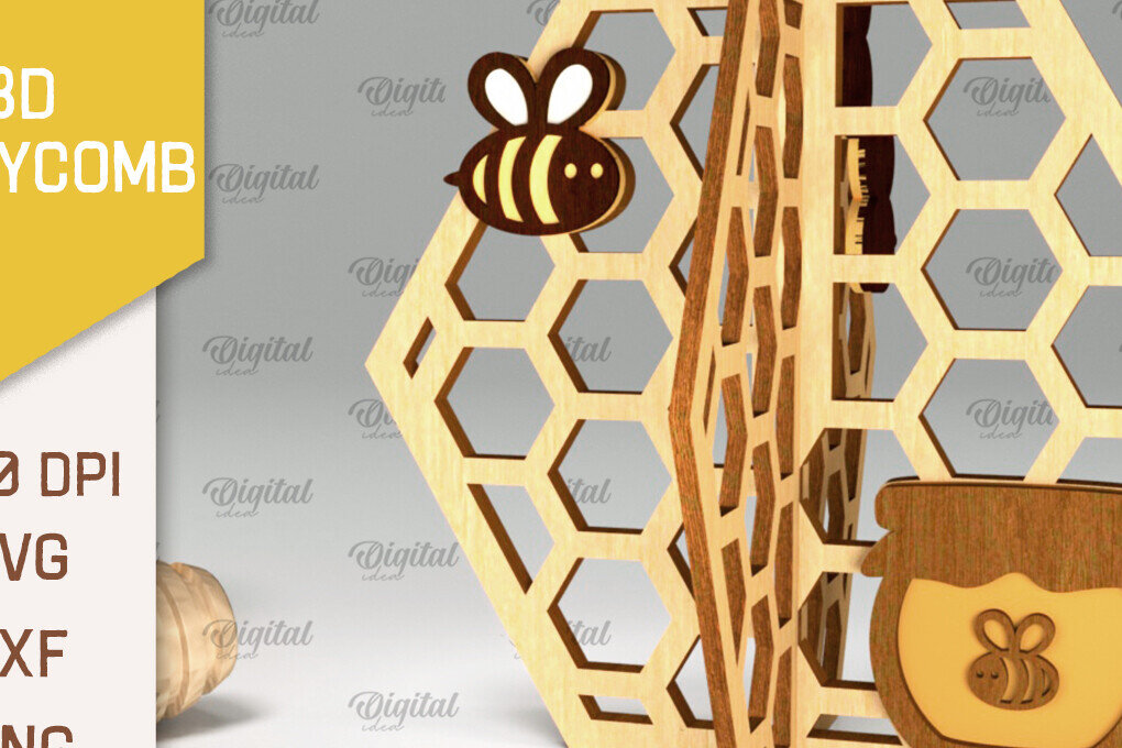 Intra απο ξύλο plywood 3mm-4mm πάχος Τρισδιάστατη με κηρήθρα. Honeycomb Δίασταση 30x20 cm INTRAFABR-100406592