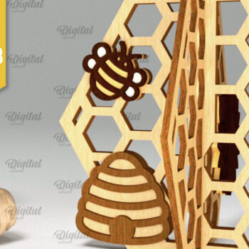 Intra απο ξύλο plywood 3mm-4mm πάχος Τρισδιάστατη με κηρήθρα. Honeycomb Δίασταση 30x20 cm INTRAFABR-100406639 - Image 1