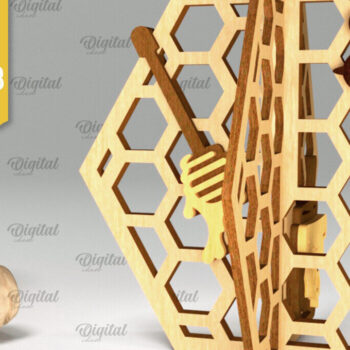 Intra απο ξύλο plywood 3mm-4mm πάχος Τρισδιάστατη με κηρήθρα. Honeycomb Δίασταση 30x20 cm INTRAFABR-100406663 - Image 1