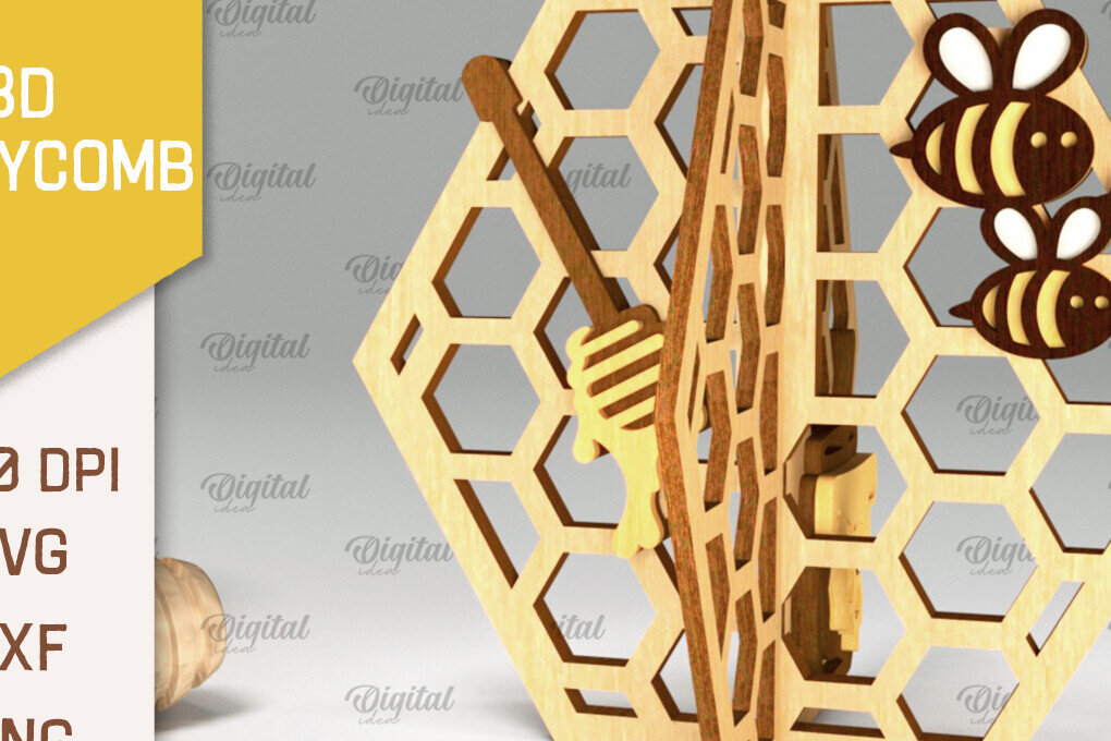 Intra απο ξύλο plywood 3mm-4mm πάχος Τρισδιάστατη με κηρήθρα. Honeycomb Δίασταση 30x20 cm INTRAFABR-100406663