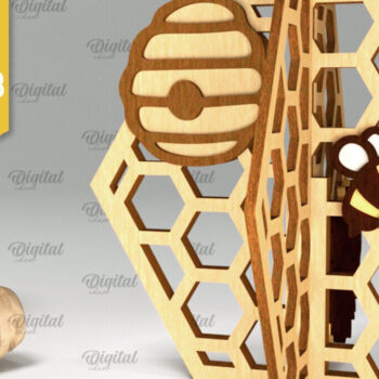 Intra απο ξύλο plywood 3mm-4mm πάχος Τρισδιάστατη με κηρήθρα. Honeycomb Δίασταση 30x20 cm INTRAFABR-100406731 - Image 1