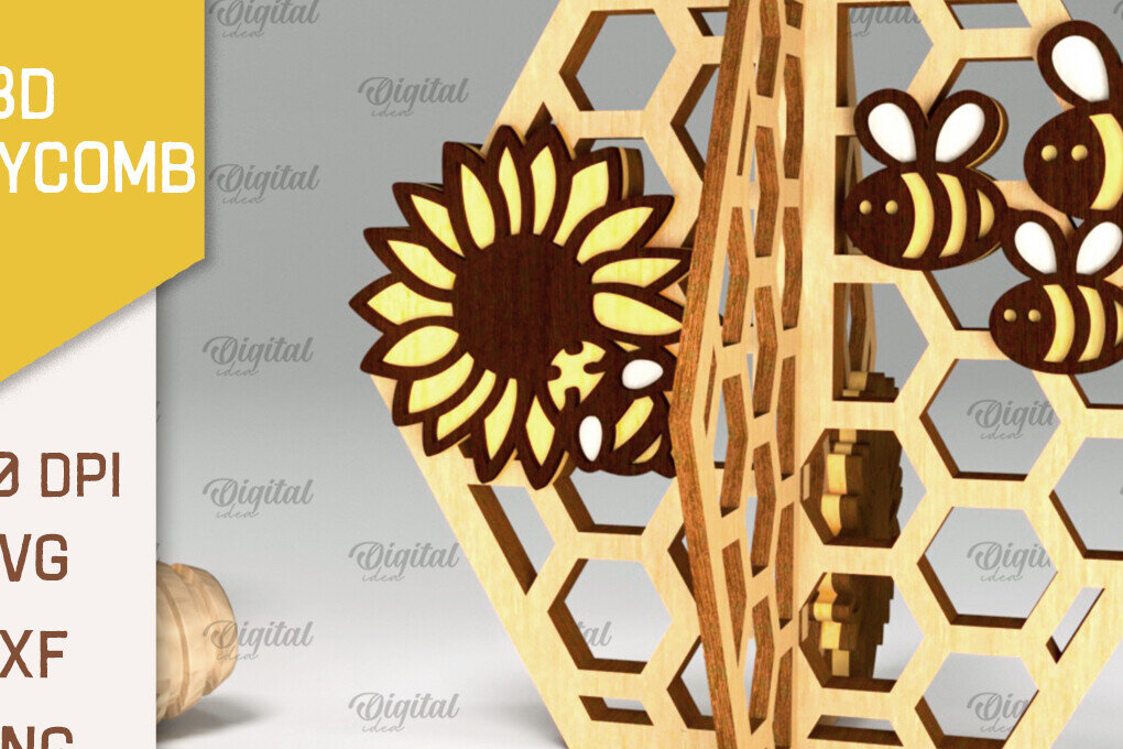 Intra απο ξύλο plywood 3mm-4mm πάχος Τρισδιάστατη με κηρήθρα. Honeycomb Δίασταση 30x20 cm INTRAFABR-100406480 - Image 1