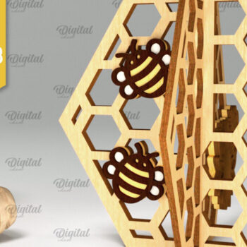 Intra απο ξύλο plywood 3mm-4mm πάχος Δέσμη 3D Honeycombs Δίασταση 30x20 cm INTRAFABR-100536392 - Image 5