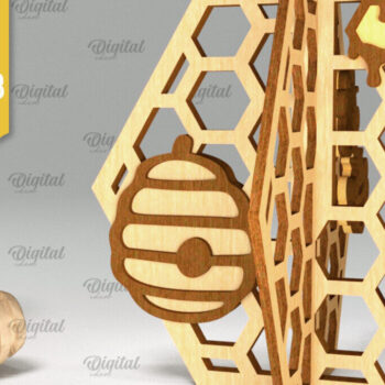 Intra απο ξύλο plywood 3mm-4mm πάχος Δέσμη 3D Honeycombs Δίασταση 30x20 cm INTRAFABR-100536392 - Image 6