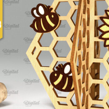 Intra απο ξύλο plywood 3mm-4mm πάχος Δέσμη 3D Honeycombs Δίασταση 30x20 cm INTRAFABR-100536392 - Image 8