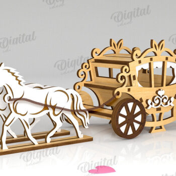 Intra απο ξύλο plywood 3mm-4mm πάχος Τρισδιάστατες άμαξες αλόγων κοπής με λέιζερ Δίασταση 30x20 cm INTRAFABR-119545649 - Image 10