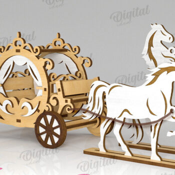 Intra απο ξύλο plywood 3mm-4mm πάχος Τρισδιάστατες άμαξες αλόγων κοπής με λέιζερ Δίασταση 30x20 cm INTRAFABR-119545649 - Image 11