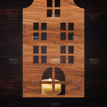 Intra απο ξύλο plywood 3mm-4mm πάχος Χριστουγεννιάτικη λαμπάδα τρισδιάστατου σπιτιού Δίασταση 15x15 cm INTRAFABR-122665737 - Image 1