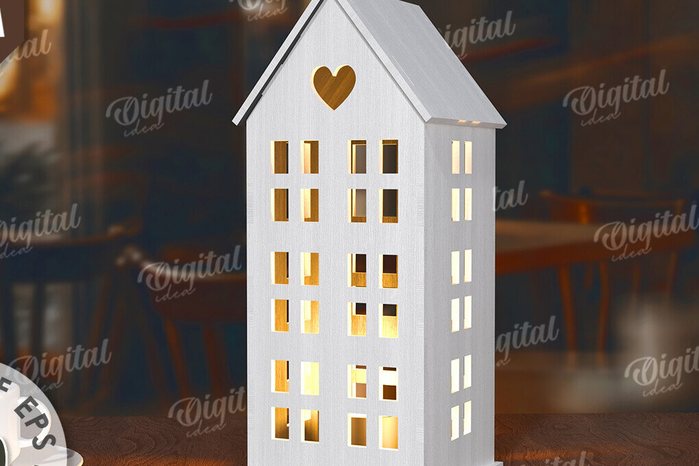 Intra απο ξύλο plywood 3mm-4mm πάχος Τρισδιάστατη σπιτιού. Διακόσμηση σπιτιού. Σπίτι Ca Δίασταση 30x20 cm INTRAFABR-117260238 - Image 1
