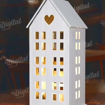 Intra απο ξύλο plywood 3mm-4mm πάχος Τρισδιάστατη σπιτιού. Διακόσμηση σπιτιού Δίασταση 30x20 cm INTRAFABR-117260213 - Image 1