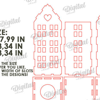 Intra απο ξύλο plywood 3mm-4mm πάχος Τρισδιάστατη σπιτιού. Διακόσμηση σπιτιού Δίασταση 30x20 cm INTRAFABR-117260213 - Image 2