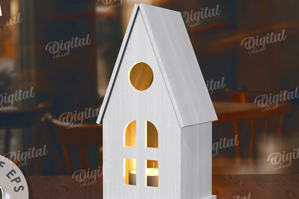 Intra απο ξύλο plywood 3mm-4mm πάχος Τρισδιάστατη σπιτιού. Διακόσμηση σπιτιού Δίασταση 30x20 cm INTRAFABR-117260369 - Image 1