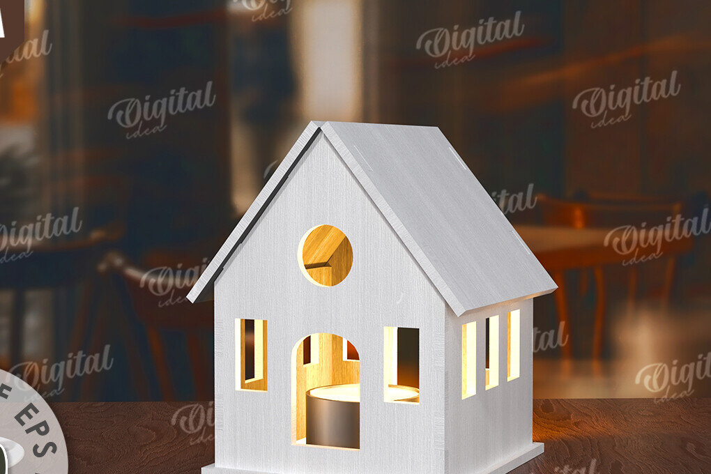 Intra απο ξύλο plywood 3mm-4mm πάχος Τρισδιάστατη σπιτιού. Διακόσμηση σπιτιού Δίασταση 30x20 cm INTRAFABR-117260088 - Image 1