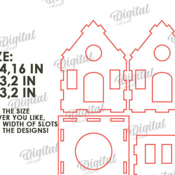 Intra απο ξύλο plywood 3mm-4mm πάχος Τρισδιάστατη σπιτιού. Διακόσμηση σπιτιού Δίασταση 30x20 cm INTRAFABR-117260088 - Image 2
