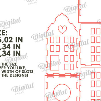 Intra απο ξύλο plywood 3mm-4mm πάχος Τρισδιάστατη σπιτιού. Διακόσμηση σπιτιού Δίασταση 30x20 cm INTRAFABR-117259927 - Image 2