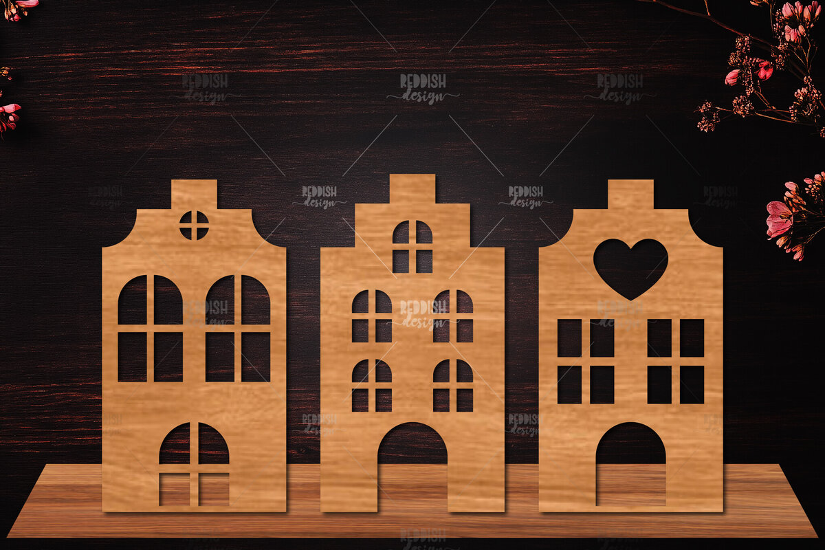 Intra απο ξύλο plywood 3mm-4mm πάχος Τρισδιάστατη βάση κοπής με λέιζερ σπιτιού Διακόσμηση σπιτιού Δίασταση 15x15 cm INTRAFABR-122870335 - Image 1