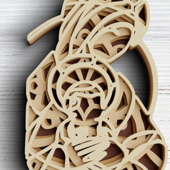 Intra απο ξύλο plywood 3mm-4mm πάχος 3D Infant Jesus and Mary 4 Layers Δίασταση 30x30 cm INTRAFABR-77143494 - Image 1