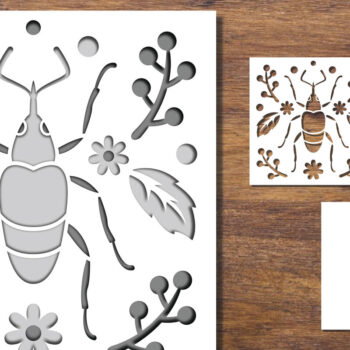 Intra απο ξύλο plywood 3mm-4mm πάχος 3D Papercut με στρώματα εντόμων 5 Δίασταση 15x15 cm INTRAFABR-91701289 - Image 1