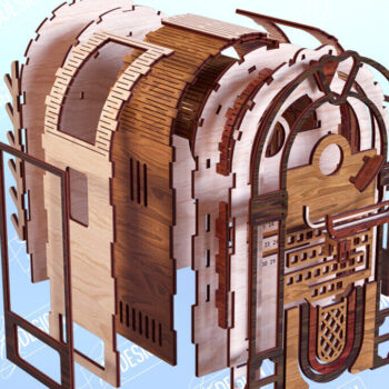 Intra απο ξύλο plywood 3mm-4mm πάχος 3D Jukebox Puzzle | Επιτραπέζιο Ημερολόγιο|CNC Δίασταση 20x20 cm INTRAFABR-117262965 - Image 2