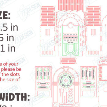 Intra απο ξύλο plywood 3mm-4mm πάχος 3D Jukebox Puzzle | Επιτραπέζιο Ημερολόγιο|CNC Δίασταση 20x20 cm INTRAFABR-117262965 - Image 3