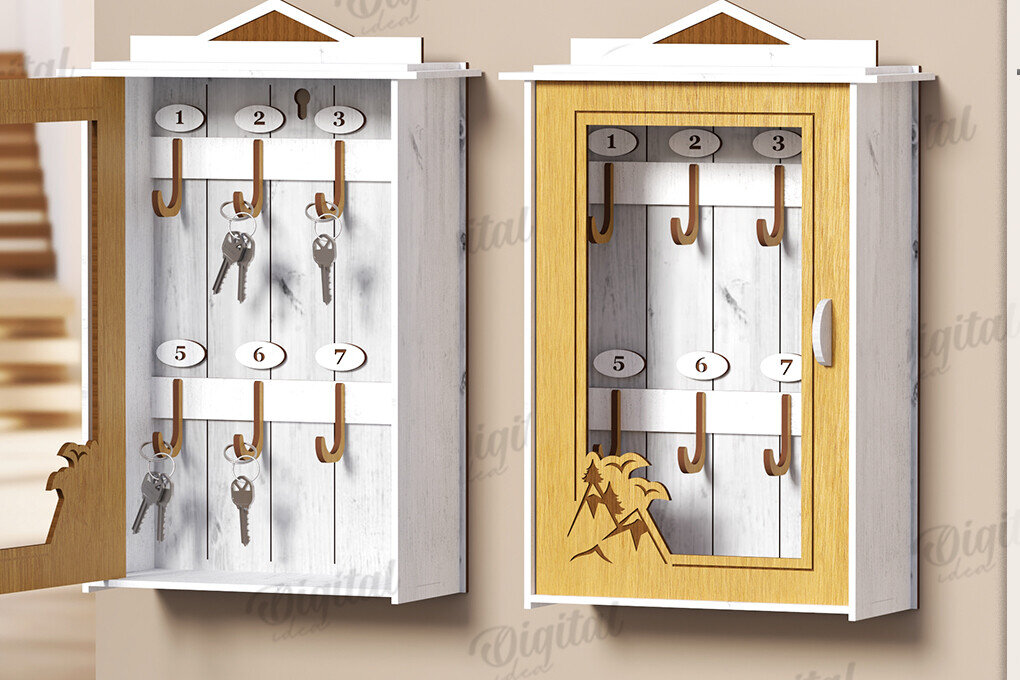 Intra απο ξύλο plywood 3mm-4mm πάχος 3D Key Organizer Box Δίασταση 30x20 cm INTRAFABR-121599385 - Image 1