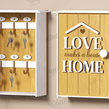 Intra απο ξύλο plywood 3mm-4mm πάχος 3D Key Organizer Box Δίασταση 30x20 cm INTRAFABR-121598873 - Image 1