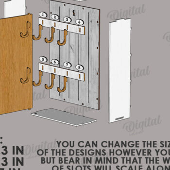 Intra απο ξύλο plywood 3mm-4mm πάχος 3D Key Organizer Box Δίασταση 30x20 cm INTRAFABR-121598873 - Image 2