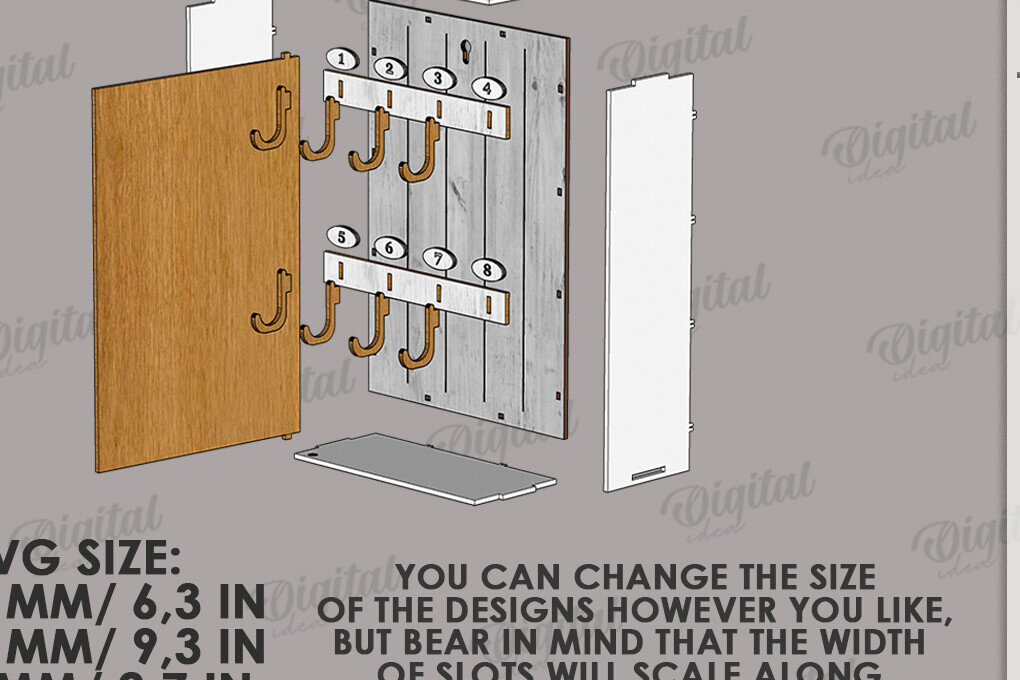 Intra απο ξύλο plywood 3mm-4mm πάχος 3D Key Organizer Box Δίασταση 30x20 cm INTRAFABR-121598873 - Image 2
