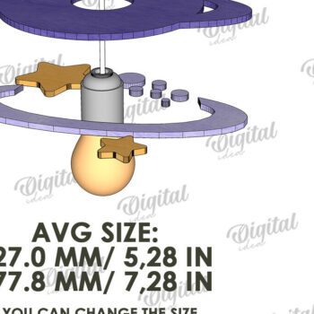 Intra απο ξύλο plywood 3mm-4mm πάχος 3D Kids Hanging Light Shade Cut  Δίασταση 30x20 cm INTRAFABR-119077746 - Image 2